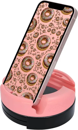 GoDonut Soporte giratorio de 360 grados para teléfono inteligente y tablet, organizador de escritorio con rotación de dispositivo de 360 grados, Rosa