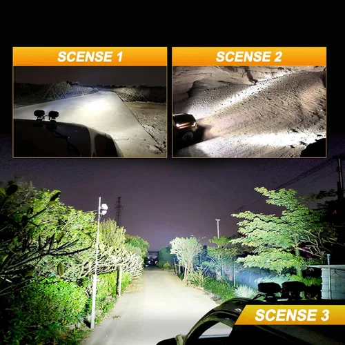 Miniatura 5 de Auxbeam Cápsulas LED de cubo de 4 pulgadas, luces superbrillantes de 60 W, luces auxiliares de inundación, luz de conducción de motocicleta