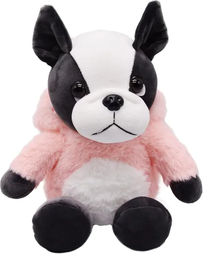 Miniatura 2 de BABOLI Peluche de pequeño francés con adorables disfraces de conejo con orejas de lop, súper lindo, animal de peluche para cesta de Pascua o regalos