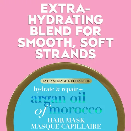 Miniatura 4 de OGX Extra Strength Hydrate Repair + Argan Oil of Marruecos Mascarilla para el cabello Hidratante Profundo, Tratamiento Acondicionador, Cítricos, 6