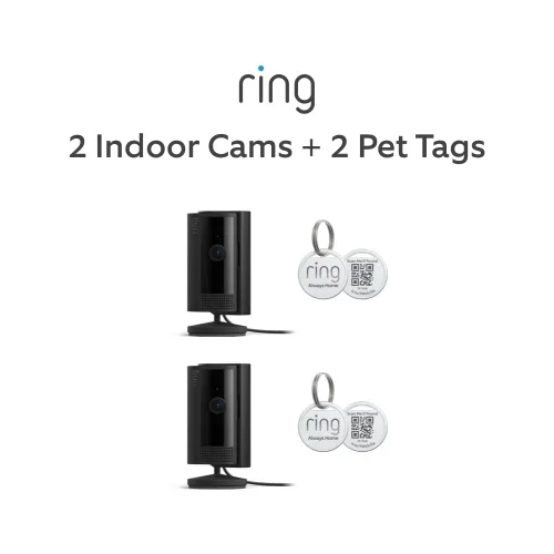 Miniatura 9 de Dos cámaras para interiores Ring (2.ª generación) blancas, con dos identificadores de mascota Ring Blanco