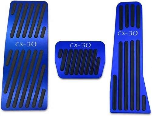 Miniatura 9 de Cubiertas de pedal de acelerador de gas de aleación de aluminio, accesorios interiores antideslizantes sin perforación, pedal de freno Pastillas