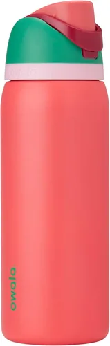 Miniatura 63 de Owala FreeSip - Botella de agua aislada de acero inoxidable con popote, botella de agua deportiva sin BPA, ideal para viajes, 32 onzas, verde putting
