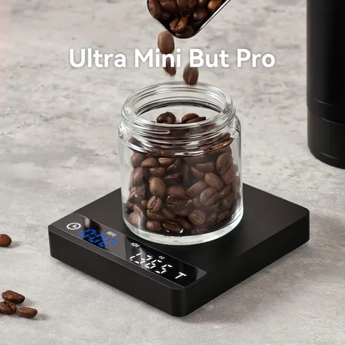 Miniatura 2 de Báscula de café de metal con temporizador, báscula de espresso con cronometraje automático, 3 modos para máquina de espresso y vertido, báscula