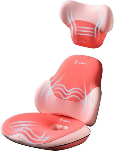Miniatura 11 de FLORICH Cojín de Asiento con Soporte Lumbar para Silla de Oficina, Soporte de Respaldo Inferior del Automóvil, Almohada Ergonómica para Silla de Gris