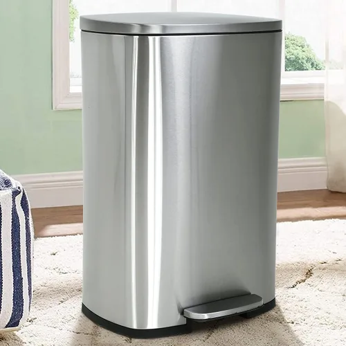 Miniatura 8 de Basurero de cocina de acero inoxidable de 16 galones/60 litros con tapa y doble barril, cubo de basura clasificado de alta capacidad para reciclaje