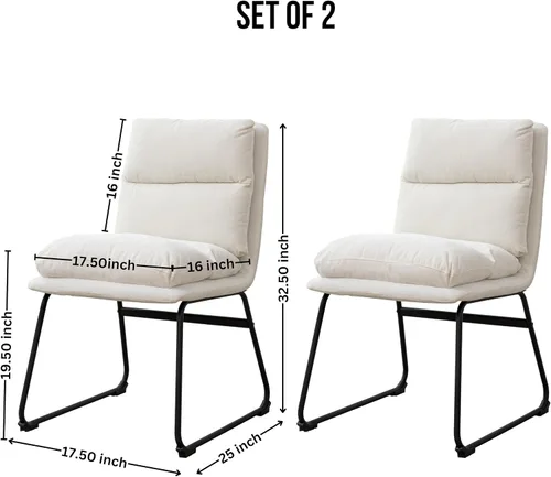 Miniatura 2 de Roundhill Furniture Milos - Juego de 2 sillas de comedor tapizadas contemporáneas, color marrón antiguo