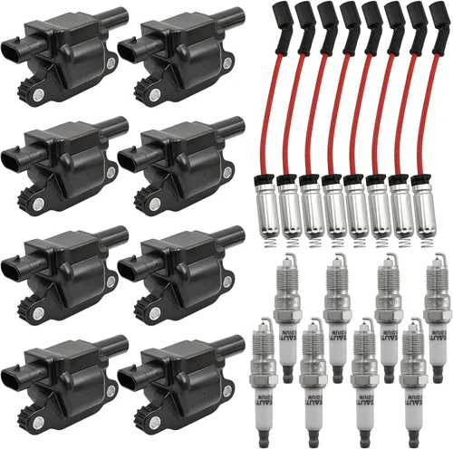 Miniatura 10 de Paquete de Bobina de Encendido UF413 8125706160 y Juego de Bujías de Iridio de 8 Unidades Compatible con Chevrolet 2005-2019 & GMC 2005-2018 &