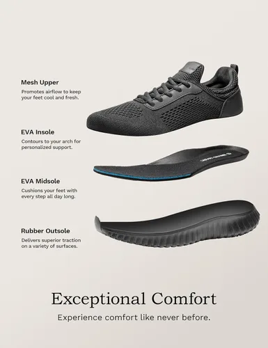 Miniatura 7 de Bruno Marc Zapatos de trabajo antideslizantes para hombre, zapatos para caminar, color negro y ligero, para cocinero, cocina, restaurante, tenis