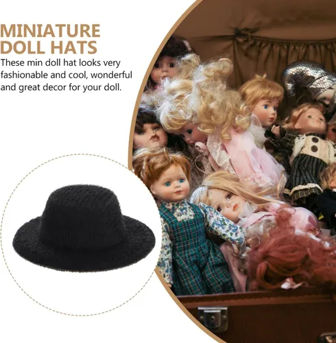 Miniatura 8 de Toddmomy Mini sombreros de fieltro, 20 sombreros negros en miniatura para decoración de bricolaje, suministros de fiesta, decoración de Navidad