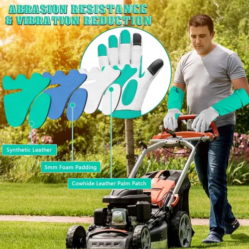 Miniatura 3 de Guantes largos de jardinería para mujeres/hombres, guantes de poda de rosas a prueba de espinas, guantelete resistente, el mejor regalo de jardín