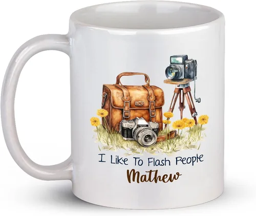 Miniatura 11 de Taza de café personalizada con nombre, taza de regalo personalizada para amantes de la fotografía, amigos, familia, taza de té blanca de 11 o 15