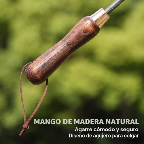 Miniatura 4 de RESTMO Kit de herramientas de jardinería 3 en 1, herramientas de mano de jardín de acero al carbono de alta calidad con mango de madera ergonómico