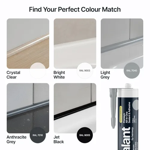 Miniatura 5 de Sellador Adhesivo de Polímero Híbrido Gris Claro para Cocina y Baño 13.1oz Todo en Uno Impermeable Resistente a la Intemperie Pintable