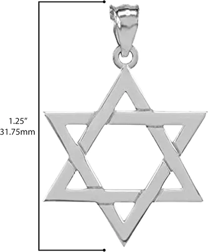 Miniatura 3 de Collar con colgante de plata de ley 925 con diseño de estrella judía de David