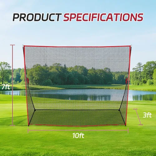 Miniatura 2 de Red de golf portátil de 10 x 7 pies con bolsa de transporte para interiores y exteriores, patio, conducción, golpear astillado, red de entrenamiento