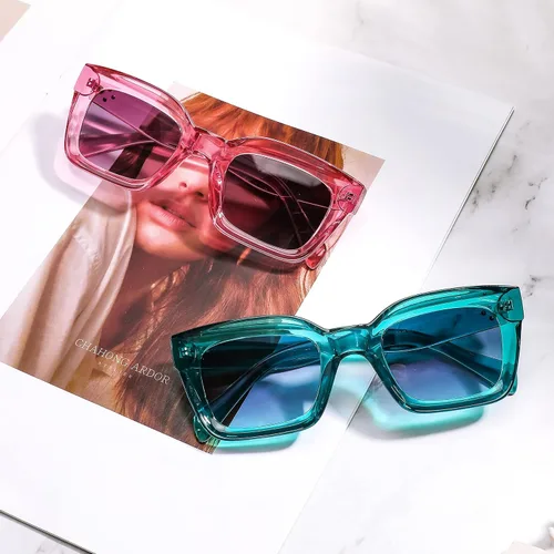 Miniatura 4 de FEISEDY Gafas de sol clásicas para mujer, gafas de sol cuadradas gruesas, marco grueso, UV400 B2471