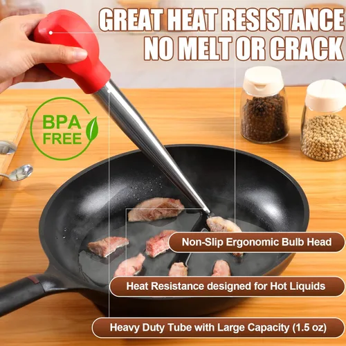 Miniatura 4 de SCHVUBENR Juego grande de bastador de pavo - Herramienta de bastador de acero inoxidable para cocinar - Incluye cepillo para untar, cepillo