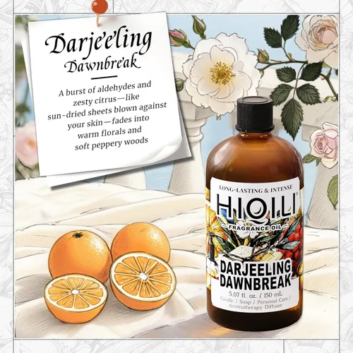 Miniatura 2 de HIQILI Darjeeling Dawnbreak Aceite de Fragancia para Difusor, Vela y Jabón, Fabricación de Perfume y Spray para Ropa de Cama, Aroma Amaderado, Aroma