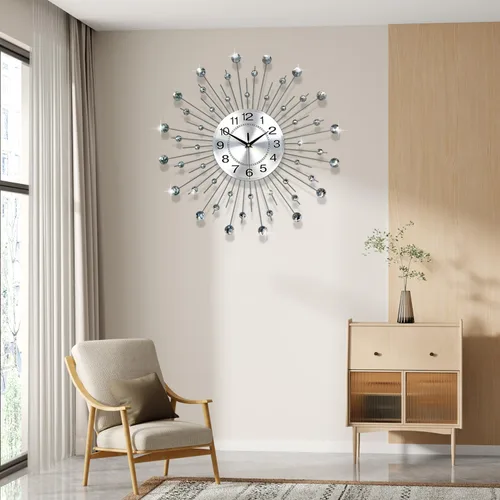 Miniatura 4 de Relojes de pared para decoración de sala de estar, reloj de pared moderno y silencioso a pilas, sin tictac, para dormitorio, cocina, oficina