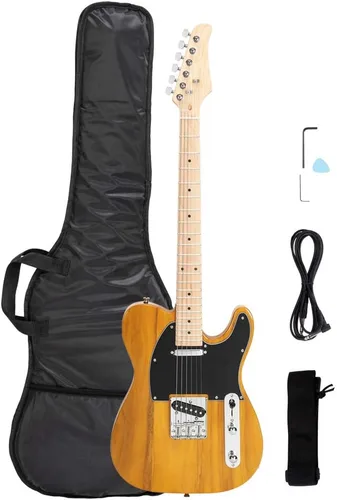 Miniatura 10 de Guitarra eléctrica de 39 pulgadas, diapasón de arce para guitarra eléctrica SS Pickup Case y paquete de accesorios para principiantes paquete