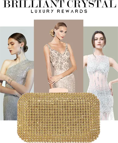 Miniatura 6 de Bolso de mano de cristal plateado para mujer, bolso de noche con purpurina para boda, cena, fiesta, baile de graduación, cóctel