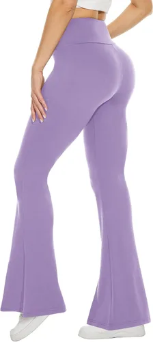 Miniatura 113 de TNNZEET Leggings acampanados negros para mujer, pantalones de yoga cruzados con bolsillos, corte de bota, leggings acampanados