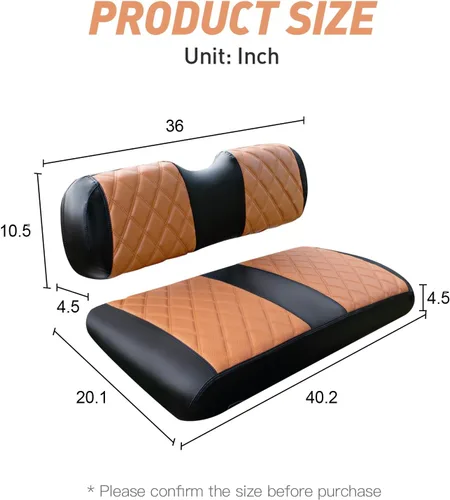 Miniatura 5 de NOKINS Kit de Fundas de Asiento de Diamante para Carrito de Golf, Compatible con EZGO TXT 1994-2013/EZGO RXV Almohada de Asiento Delantero Estándar