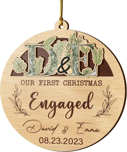 Miniatura 9 de V VIBEPY Impreso en toda la superficie, adornos personalizados para parejas, adornos de Navidad, adornos de boda, 3.5 pulgadas, adornos de 3 capas