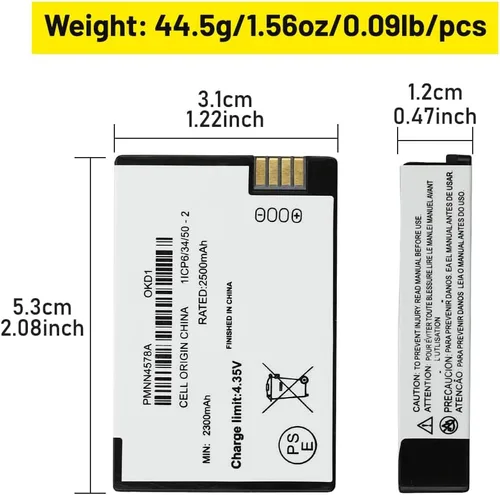 Miniatura 6 de 2 baterías recargables de iones de litio de 3.7 V 2500 mAh PMNN4578A BT110 para radios DTR600 DTR700 DTR720 compatible con parte no PMNN4578