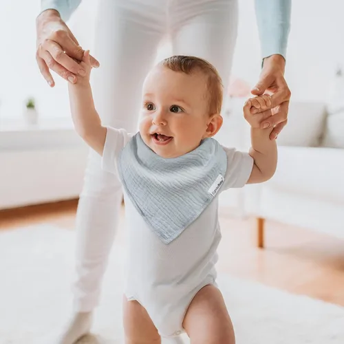 Miniatura 5 de Baberos de muselina para niños y niñas, paquete de 10 baberos súper absorbentes para bebé, bandana para dentición y babeo, 100% algodón suave