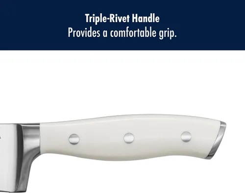 Miniatura 8 de HENCKELS Forged Accent Razor-Sharp - Juego de cuchillos Santoku de 2 piezas, mango blanco, ingeniería alemana respaldada por más de 100 años