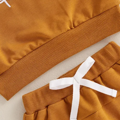 Miniatura 129 de Adobabirl Conjunto de sudadera y pantalones de Halloween para bebé, sudadera y pantalones con parche de calabaza para Halloween, otoño, ropa de bebé