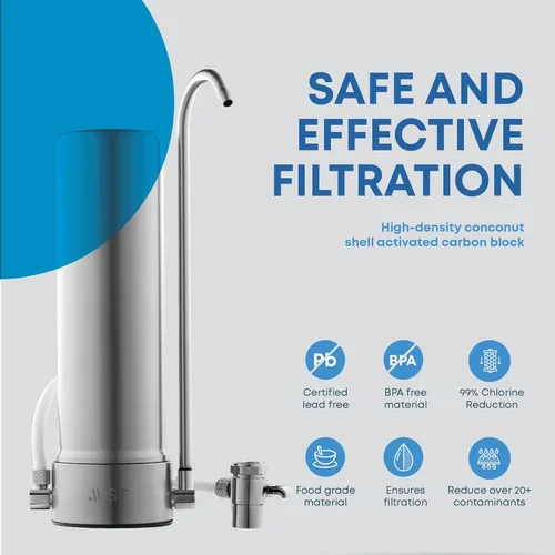 Miniatura 4 de Mist Filtro de agua para encimera MFC093, filtro de agua de repuesto para sistema de filtración de encimera Mist compatible con MFS093, capacidad