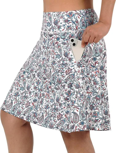Miniatura 38 de ANIVIVO Faldas pantalón para mujer de 20 pulgadas de longitud a la rodilla, faldas deportivas de pickleball para tenis, golf y pickleball