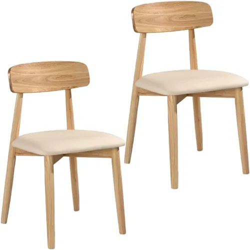 Miniatura 35 de YVYKFZD Solid Wood Dining Chairs, Armless Dining Room Chair Set, Leather Upholstered Kitchen Chairs, Comfy Side Chair with Curved Back, for