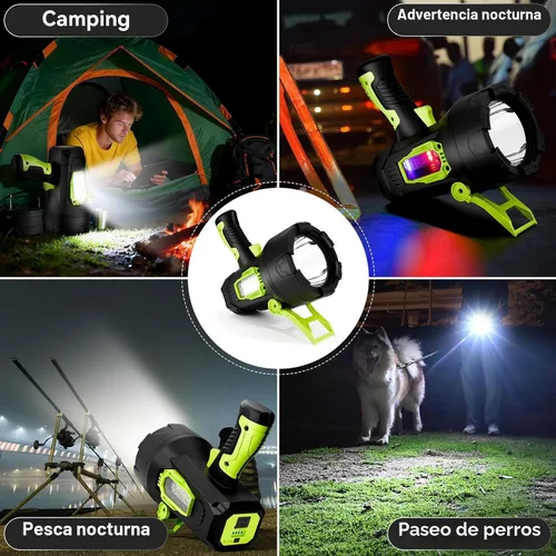 Miniatura 9 de Foco Recargable, 99,000 Lúmenes Foco LED Súper Brillante, 10000 mAh Focos de Largo Tiempo de Funcionamiento Impermeables, Foco de Mano para Verde