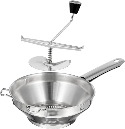 Miniatura 9 de Gatuida Molino giratorio de acero inoxidable para salsa de tomate, cortador manual de papas, prensatelas de mano para puré de papas, comida