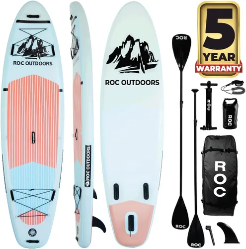 Miniatura 11 de Roc Tabla de remo inflable con accesorios de tabla de remo de SUP de alta calidad, diseño amplio y estable, cubierta antideslizante y cómoda