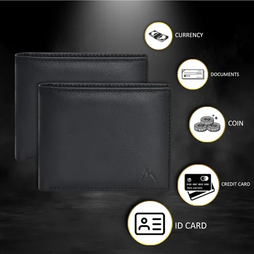 Miniatura 17 de Carteras plegables de cuero RFID hechas a mano para hombres en varios colores que ofrecen 9 tarjetas y 1 ranuras para identificación