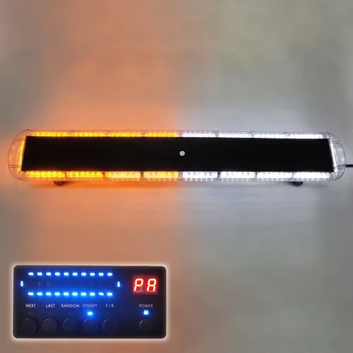 Miniatura 8 de Caja de aluminio VSLED negra de 53 pulgadas, Barra de Luz de advertencia de 108 LED (ámbar), Luz de rescate, Faro intermitente de emergencia 108 LED