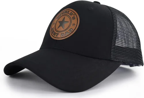 Miniatura 3 de World Best Dad Ever - Gorra de béisbol con parche de cuero, ajustable bordado, de algodón lavado, para el Día del Padre