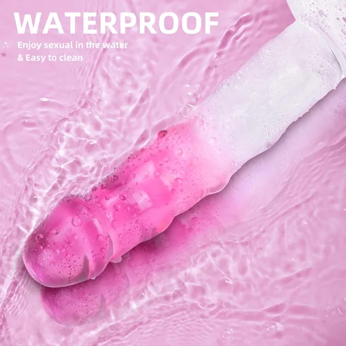 Miniatura 7 de Juguete sexual realista consolador rosa para mujeres – TUFEEL G Spot Juguetes para adultos, pene transparente degradado con fuerte ventosa, polla