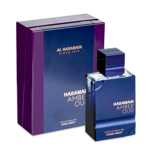 Al Haramain Amber Oud - Dubai Night - Colonia para hombres y mujeres - Bergamota, fragancias de frijol tonka - Perfume de larga duración para Azul