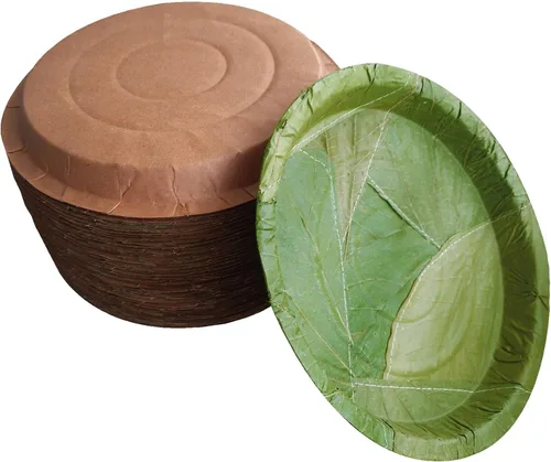 Miniatura 3 de Placa de palash-Sal de un solo uso natural, biodegradable, compostable en el patio trasero, certificado USDA fiestas, festivales, bodas