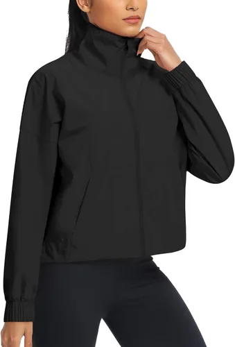 Miniatura 2 de AVGO Chaquetas deportivas cortas ligeras para mujer, con protección solar, rompevientos impermeables con cremallera
