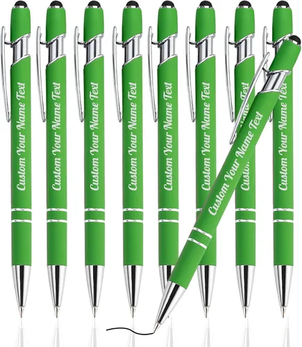 Miniatura 55 de Bolígrafo personalizado, 1 unidad, bolígrafo personalizado con logotipo de mensaje de nombre comercial grabado, lápiz digital de tinta negra suave