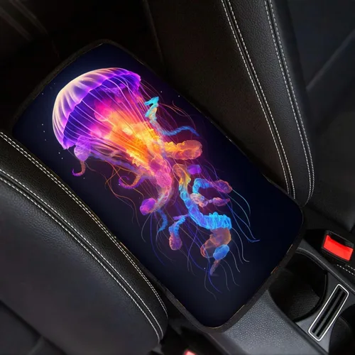 Miniatura 8 de Funda para reposabrazos de automóvil, ajuste universal para la mayoría de automóviles, SUV, camiones, sedán, patrón fresco, plegable, cómoda, Oso