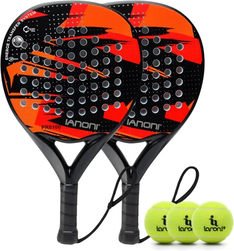 Miniatura 15 de IANONI Raqueta de pádel de fibra de carbono con superficie de EVA con núcleo de espuma flexible Palas de tenis de pádel Raqueta de tenis de playa