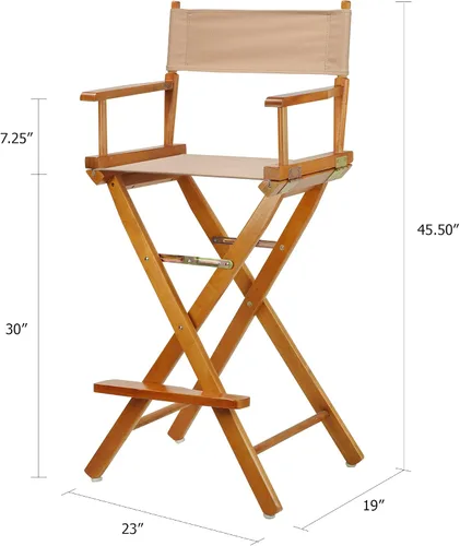 Miniatura 2 de Casual Home - Silla de director de 30.0 in, marco de roble miel con lona bronceada, altura de barra